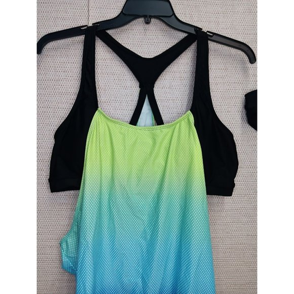 Sporty Ocean T back, tankini swimsuit with underwear bottom size 2X - Picture 5 of 12